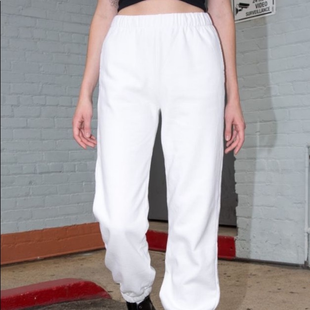white rosa sweatpants